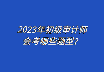 2023年初級(jí)審計(jì)師會(huì)考哪些題型？