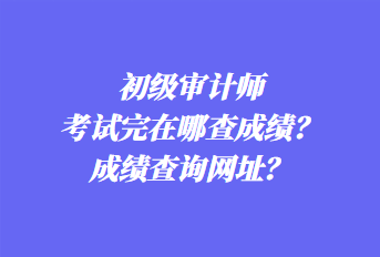 初級審計師考試完在哪查成績？成績查詢網(wǎng)址？