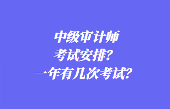 中級(jí)審計(jì)師考試安排？一年有幾次考試？