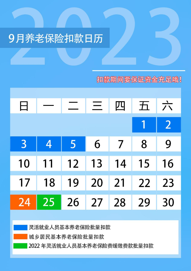 有變化！注意9月養(yǎng)老保險(xiǎn)費(fèi)批量扣款時(shí)間
