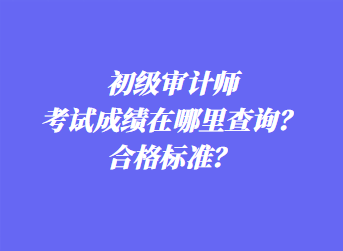 初級審計(jì)師考試成績在哪里查詢？合格標(biāo)準(zhǔn)？