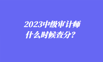 2023中級(jí)審計(jì)師什么時(shí)候查分？