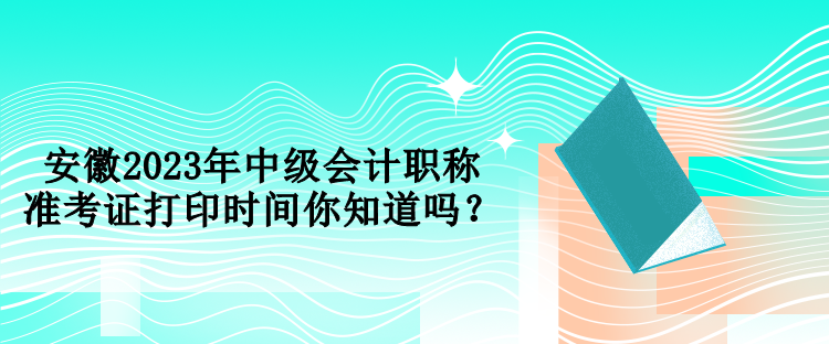 安徽2023年中級(jí)會(huì)計(jì)職稱準(zhǔn)考證打印時(shí)間你知道嗎？