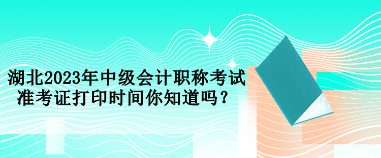 湖北2023年中級(jí)會(huì)計(jì)職稱考試準(zhǔn)考證打印時(shí)間你知道嗎？