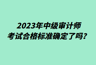 2023年中級(jí)審計(jì)師考試合格標(biāo)準(zhǔn)確定了嗎？