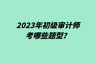 2023年初級(jí)審計(jì)師考哪些題型？