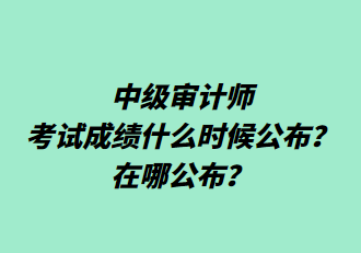 中級審計師考試成績什么時候公布？在哪公布？