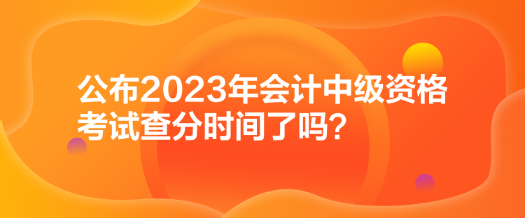 公布2023年會(huì)計(jì)中級(jí)資格考試查分時(shí)間了嗎？