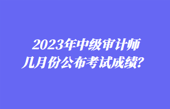 2023年中級審計師幾月份公布考試成績？