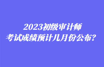 2023初級審計師考試成績預(yù)計幾月份公布？