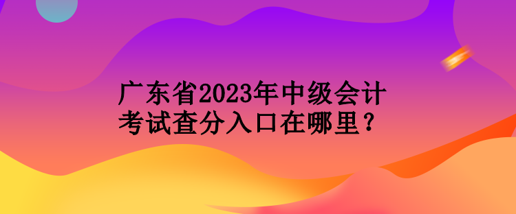 廣東省2023年中級會計(jì)考試查分入口在哪里？