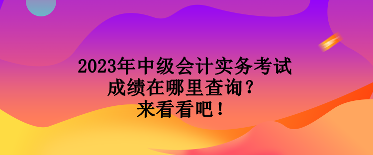 2023年中級(jí)會(huì)計(jì)實(shí)務(wù)考試成績在哪里查詢？來看看吧！