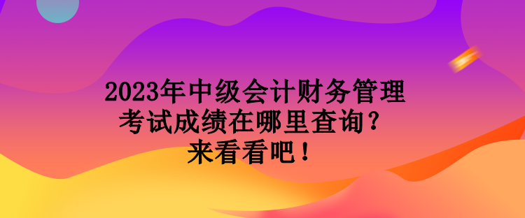 2023年中級會計財務(wù)管理考試成績在哪里查詢？來看看吧！