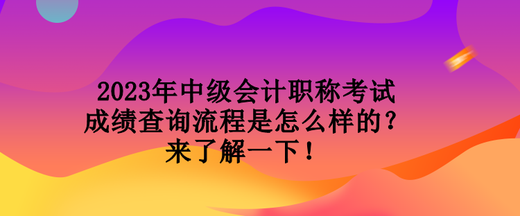 2023年中級(jí)會(huì)計(jì)職稱考試成績(jī)查詢流程是怎么樣的？來(lái)了解一下！