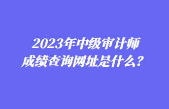 2023年中級(jí)審計(jì)師成績(jī)查詢網(wǎng)址是什么？