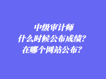 中級審計師什么時候公布成績？在哪個網(wǎng)站公布？