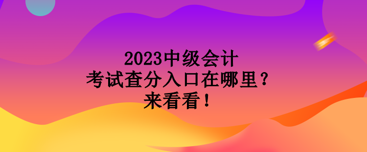 2023中級會計考試查分入口在哪里？來看看！