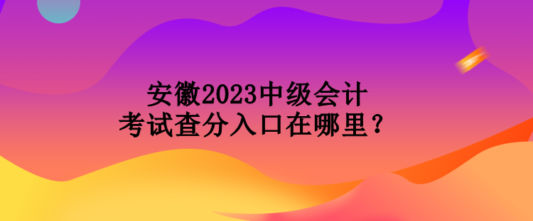 安徽2023中級會(huì)計(jì)考試查分入口在哪里？