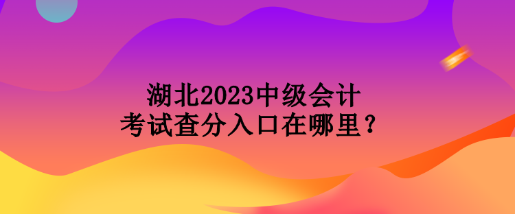 湖北2023中級(jí)會(huì)計(jì)考試查分入口在哪里？