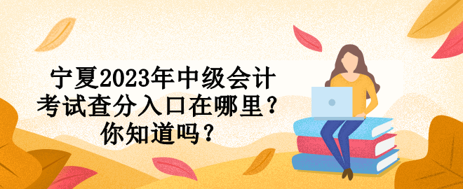 寧夏2023年中級會計考試查分入口在哪里？你知道嗎？