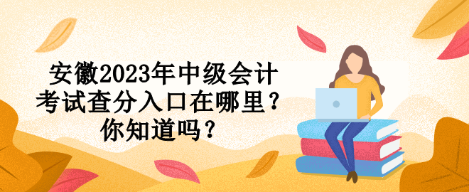 安徽2023年中級會計考試查分入口在哪里？你知道嗎？