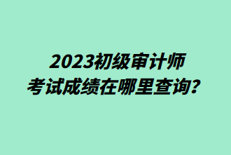 2023初級審計(jì)師考試成績在哪里查詢？