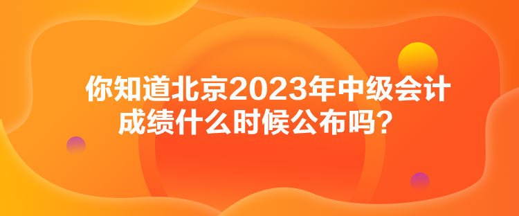 你知道北京2023年中級(jí)會(huì)計(jì)成績(jī)什么時(shí)候公布嗎？