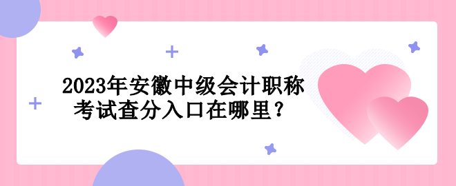 2023年安徽中級(jí)會(huì)計(jì)職稱考試查分入口在哪里？