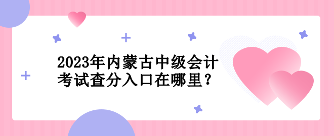 2023年內(nèi)蒙古中級(jí)會(huì)計(jì)考試查分入口在哪里？