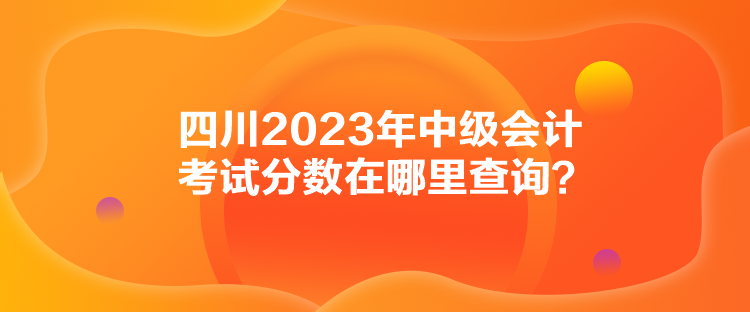 四川2023年中級(jí)會(huì)計(jì)考試分?jǐn)?shù)在哪里查詢(xún)？