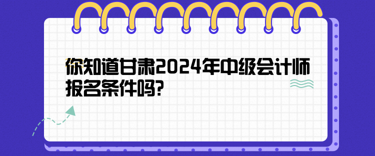 你知道甘肅2024年中級會計師報名條件嗎？