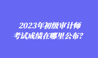 2023年初級審計師考試成績在哪里公布？