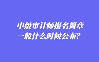 中級審計師報名簡章一般什么時候公布？