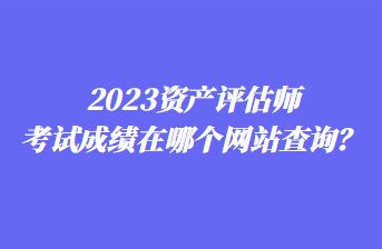 2023資產(chǎn)評(píng)估師考試成績(jī)?cè)谀膫€(gè)網(wǎng)站查詢(xún)？