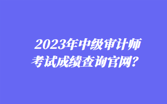 2023年中級(jí)審計(jì)師考試成績(jī)查詢官網(wǎng)？