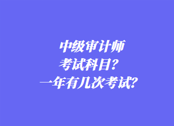 中級審計師考試科目？一年有幾次考試？