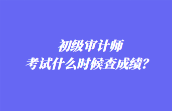 初級審計師考試什么時候查成績？