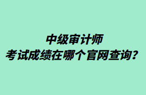 中級(jí)審計(jì)師考試成績在哪個(gè)官網(wǎng)查詢？