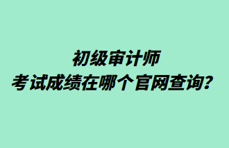 初級審計師考試成績在哪個官網查詢？