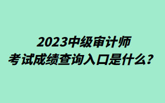 2023中級審計師考試成績查詢入口是什么？