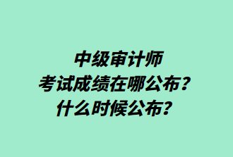 中級審計師考試成績在哪公布？什么時候公布？