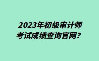 2023年初級(jí)審計(jì)師考試成績(jī)查詢官網(wǎng)？