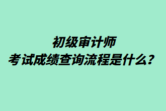 初級(jí)審計(jì)師考試成績(jī)查詢流程是什么？