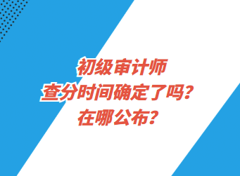 初級(jí)審計(jì)師查分時(shí)間確定了嗎？在哪公布？