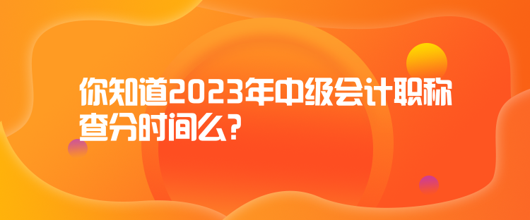 你知道2023年中級會計職稱查分時間么？