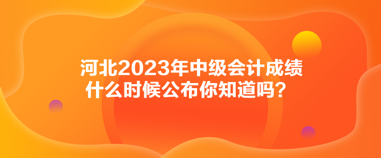 河北2023年中級會計成績什么時候公布你知道嗎？