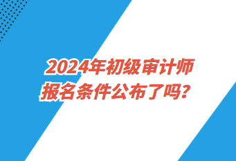 2024年初級(jí)審計(jì)師報(bào)名條件公布了嗎？