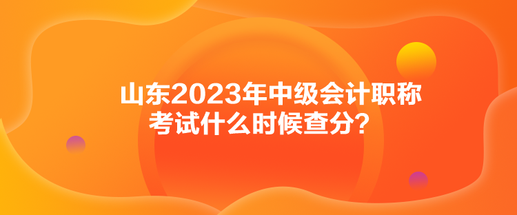 山東2023年中級會計職稱考試什么時候查分？