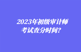 2023年初級(jí)審計(jì)師考試查分時(shí)間？