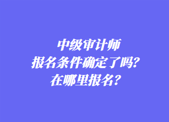 中級審計師報名條件確定了嗎？在哪里報名？